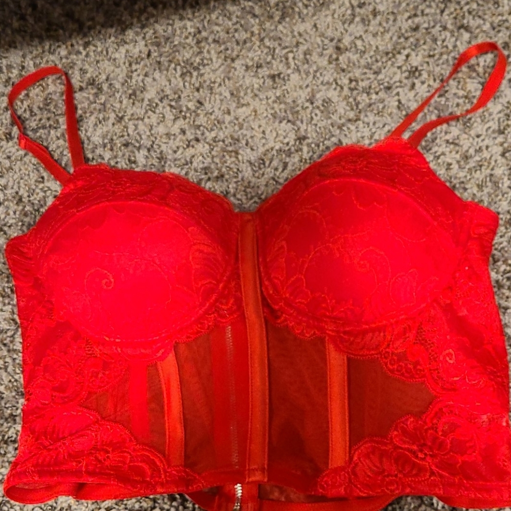 Red Bustier top